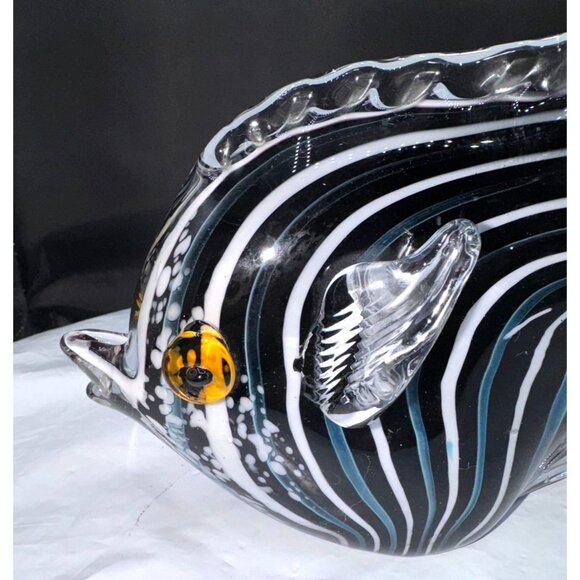 Hand Fused Vinci Art Glass Queen Angelfish By Dynasty Gallery - Picture 2 of 10